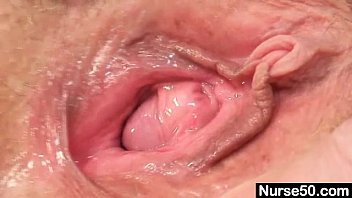 Redhead grandma Linda hairy pussy close ups