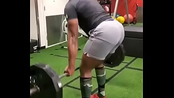 Gym workout with a fat ass