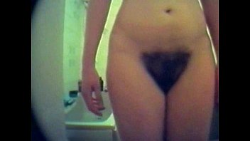 Very Hairy Pussy Girl with ODd Sized Saggers Caught